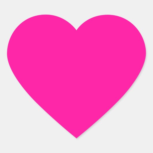 Hot Pink Heart Herz-Aufkleber (Vorderseite)
