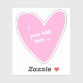 Hot Pink Heart - Klebekleber Aufkleber (Blatt)