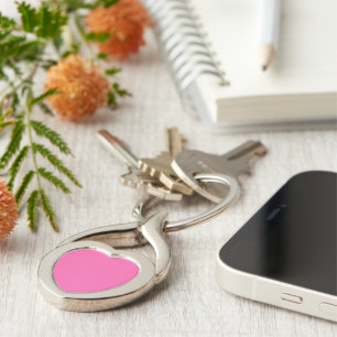Hot Pink Heart Metal Schlüsselanhänger