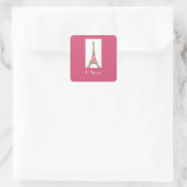 Hot Pink Heart Paris Eiffel Tower Sticker (Tasche)