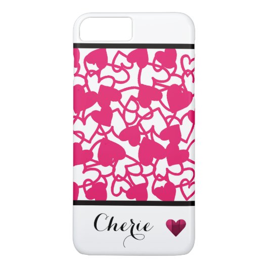 Hot Pink Heart Phone Case (Rückseite)