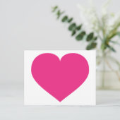 Hot Pink Heart Postkarte (Stehend Vorderseite)