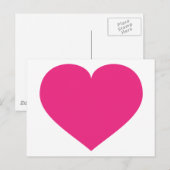 Hot Pink Heart Postkarte (Vorne/Hinten)