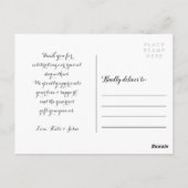 Hot Pink Heart Wedding Foto Collage Liebe & Danke Postkarte (Rückseite)