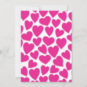 Hot Pink Hearts Bridal Dusche Einladung Whimsical (Rückseite)