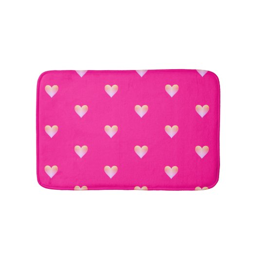 Hot Pink Hearts Pattern Badematte (Vorderseite)