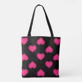 Hot Pink Hearts Pattern Tasche (Rückseite)