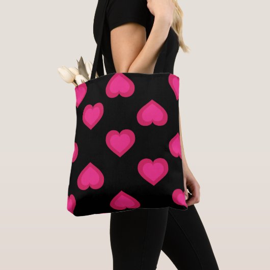 Hot Pink Hearts Pattern Tasche (Von Nahem)