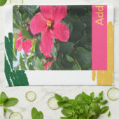 Hot Pink Hibiskus Geschirrtuch (Gefaltet)