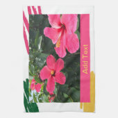 Hot Pink Hibiskus Geschirrtuch (Vertikal)