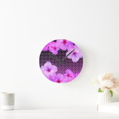 Hot Pink Hibiskus Runde Wanduhr (Zuhause)