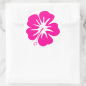 Hot Pink Hibiskus Runder Aufkleber (Tasche)