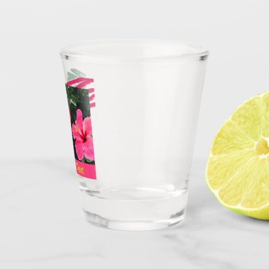 Hot Pink Hibiskus Schnapsglas (Rechts)