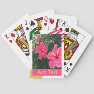 Hot Pink Hibiskus Spielkarten