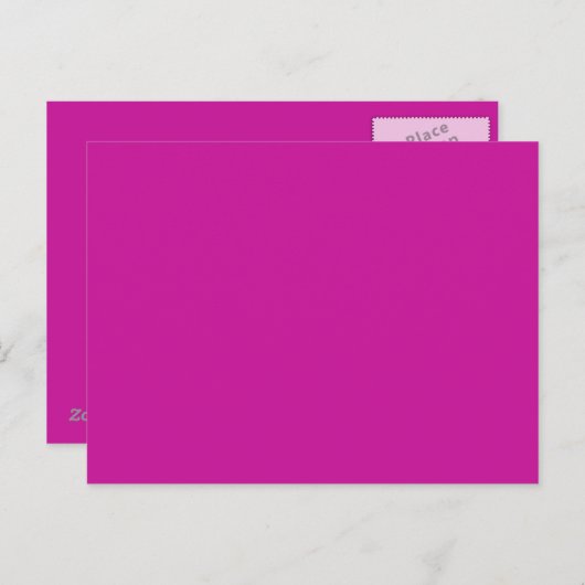 Hot Pink Hintergrund auf einer Postkarte (Vorne/Hinten)
