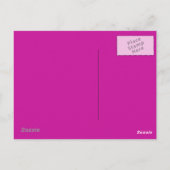 Hot Pink Hintergrund auf einer Postkarte (Rückseite)