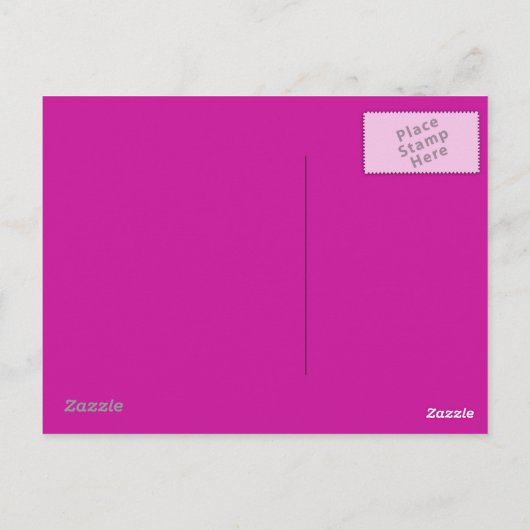 Hot Pink Hintergrund auf einer Postkarte (Rückseite)