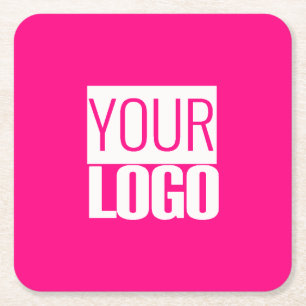 Hot Pink - Hinzufügen eines fett gedruckten Logos Rechteckiger Pappuntersetzer