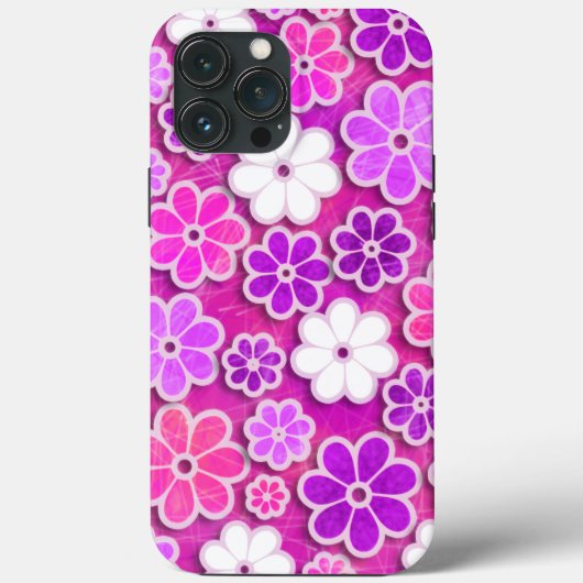 Hot Pink Hippie iPhone | 60er Hippie iPhone 13 Case-Mate iPhone Hülle (Rückseite)