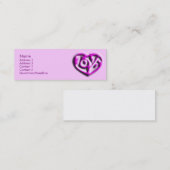 Hot Pink Hippie Liebe Herz Mini Visitenkarte (Vorne/Hinten)