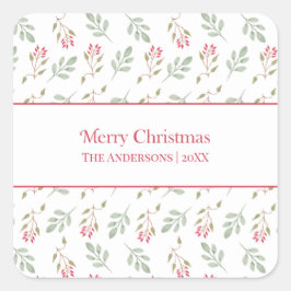 Hot Pink Holly Berry Frohe Weihnachtsgeschenke Sti Quadratischer Aufkleber