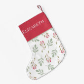 Hot Pink Holly Berry Weihnachts-Strumpf Kleiner Weihnachtsstrumpf (Rückseite (Hängend))