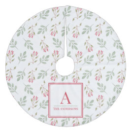 Hot Pink Holly Berry Weihnachtsbaumrock Fleece Weihnachtsbaumdecke