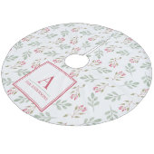 Hot Pink Holly Berry Weihnachtsbaumrock Fleece Weihnachtsbaumdecke (Schrägansicht)