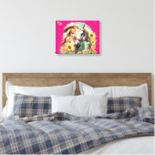 Hot Pink Horses Lovers Leinwand (Insitu (Schlafzimmer))
