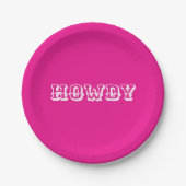 Hot Pink Howdy Style Pappteller (Vorderseite)