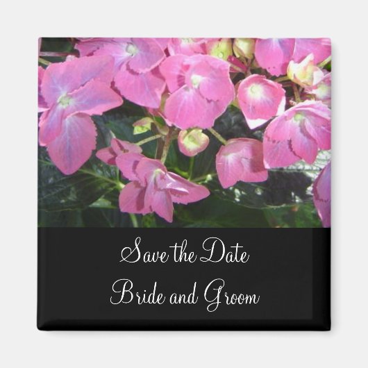 Hot Pink Hydrangea - Save the Date Magnet (Vorne)