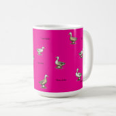 Hot Pink I Love Ducks Kaffeetasse (VorderseiteRechts)
