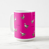 Hot Pink I Love Ducks Kaffeetasse (Vorderseite Links)
