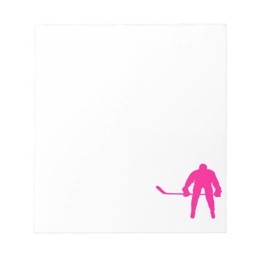 Hot Pink Ice Hockey Notizblock (Vorderseite)