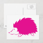 Hot Pink Igel Postkarte (Vorne/Hinten)