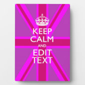 Hot Pink: Ihr Behalt zum Bearbeiten von Text-Union Fotoplatte (Vorderseite)