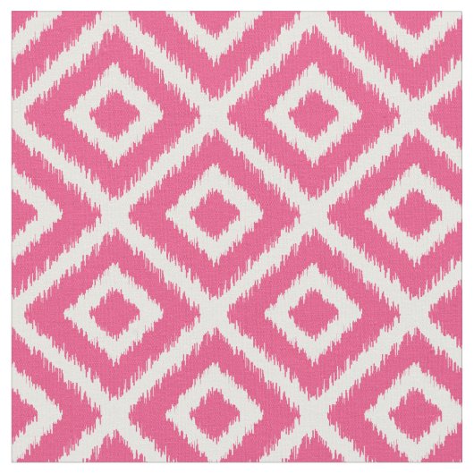 Hot Pink Ikat Diamonds Stoff (Nahaufnahme)