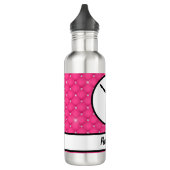 Hot-Pink-Imitat-Kristall-Handstand Edelstahlflasche (Links)