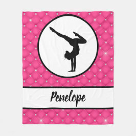 Hot-Pink-Imitat-Kristall-Handstand Fleecedecke