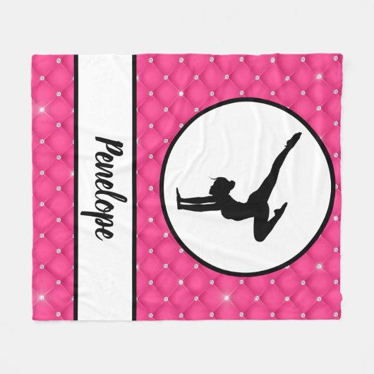 Hot-Pink-Imitat-Kristall-Handstand Fleecedecke (Vorderseite (Horizontal))