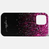 Hot Pink Imitate Glitzer Bokeh Case-Mate iPhone Hülle (Rückseite (Horizontal))