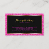 Hot Pink Imitate Glitzer Gold Accents Makeup Visitenkarte (Rückseite)