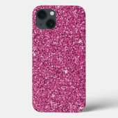 Hot Pink Imitate Glitzer Moderner Chic Case-Mate iPhone Hülle (Rückseite)