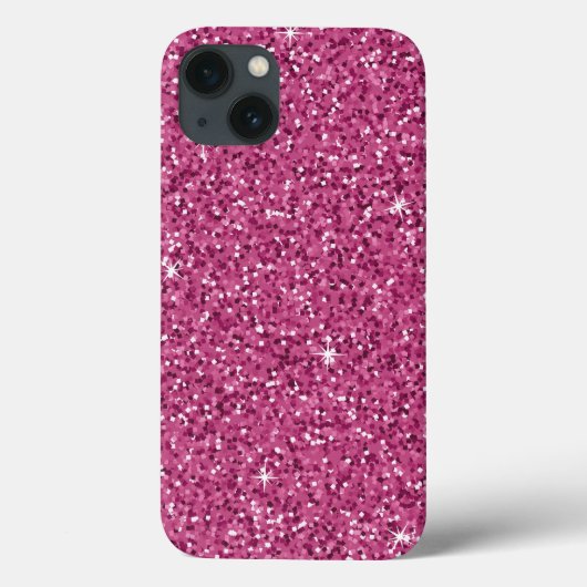 Hot Pink Imitate Glitzer Moderner Chic Case-Mate iPhone Hülle (Rückseite)