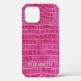 Hot Pink Imitate Krokodile Leder Personalisierter Case-Mate iPhone Hülle