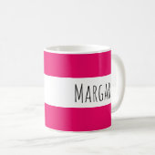 Hot Pink Individuelle Name Personalisiert Kaffeetasse (VorderseiteRechts)