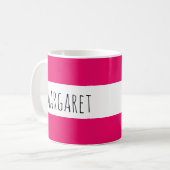 Hot Pink Individuelle Name Personalisiert Kaffeetasse (Vorderseite Links)