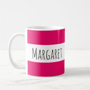 Hot Pink Individuelle Name Personalisiert Kaffeetasse