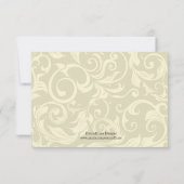 Hot Pink Ivory Swirl Wedding RSVP Karte (Rückseite)