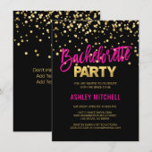 HOT Pink Junggeselinnen-Abschied Einladungen Vorla (Vorne/Hinten)